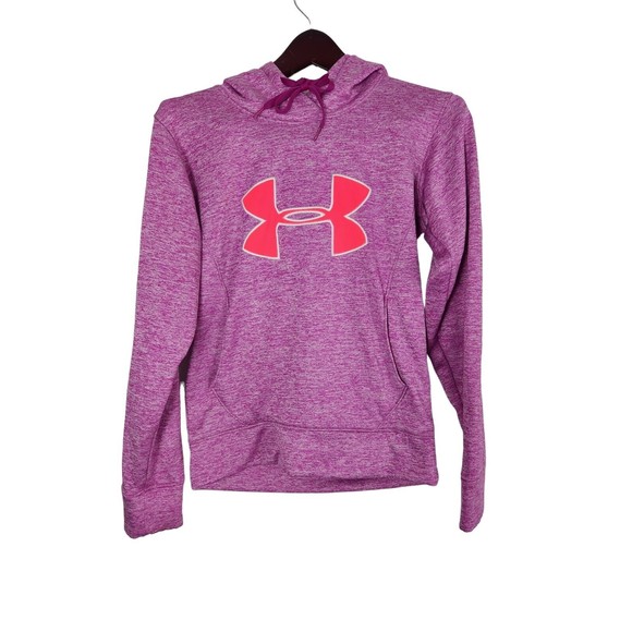 Under Armour Tops - Under Armour Women's Pink‎ Logo Long Sleeve Pullover Hoodie Sweatshirt Size XS